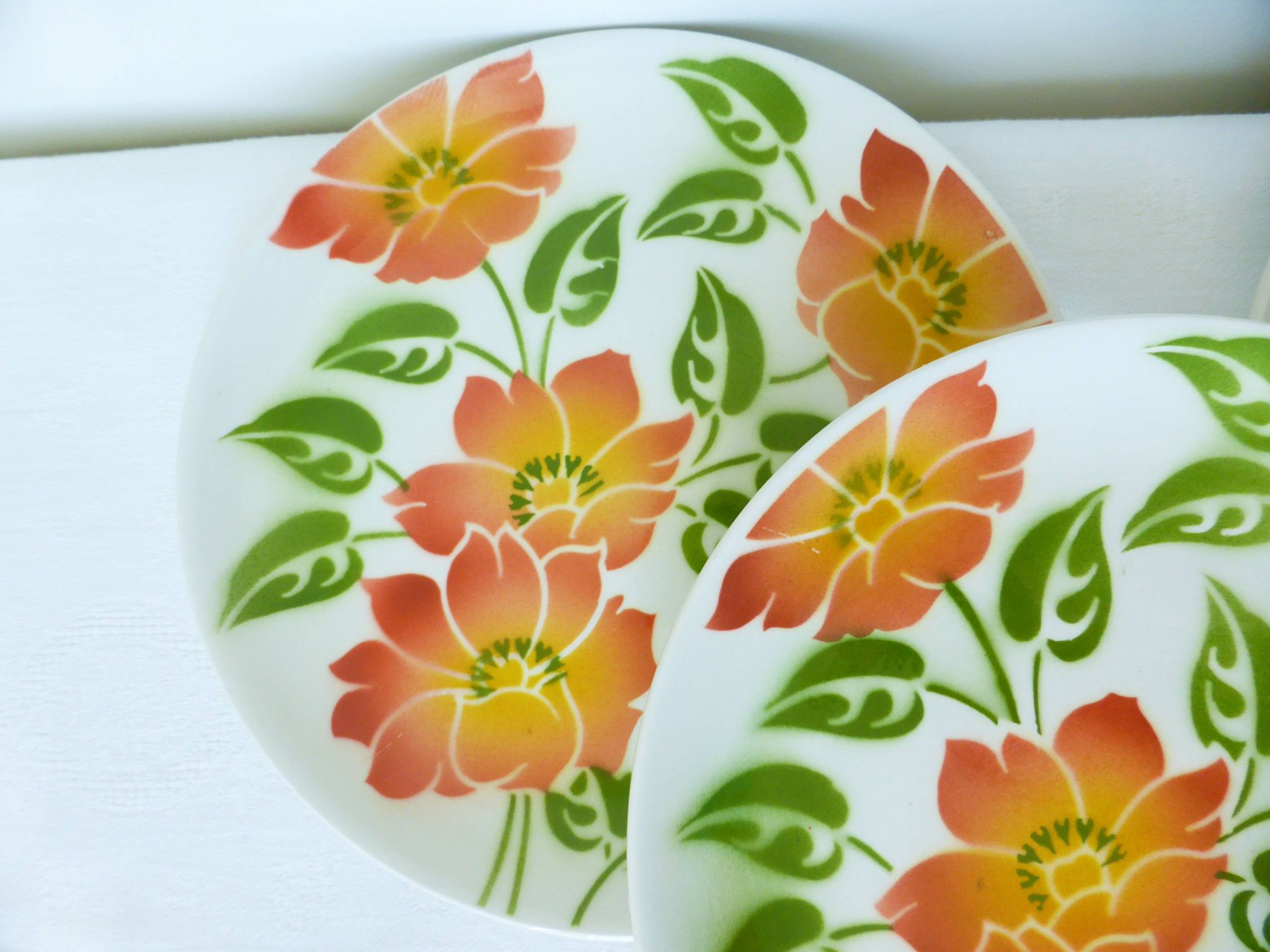 4 vintage dessert plates Moulin des Loups Orchies model Ontario 210677