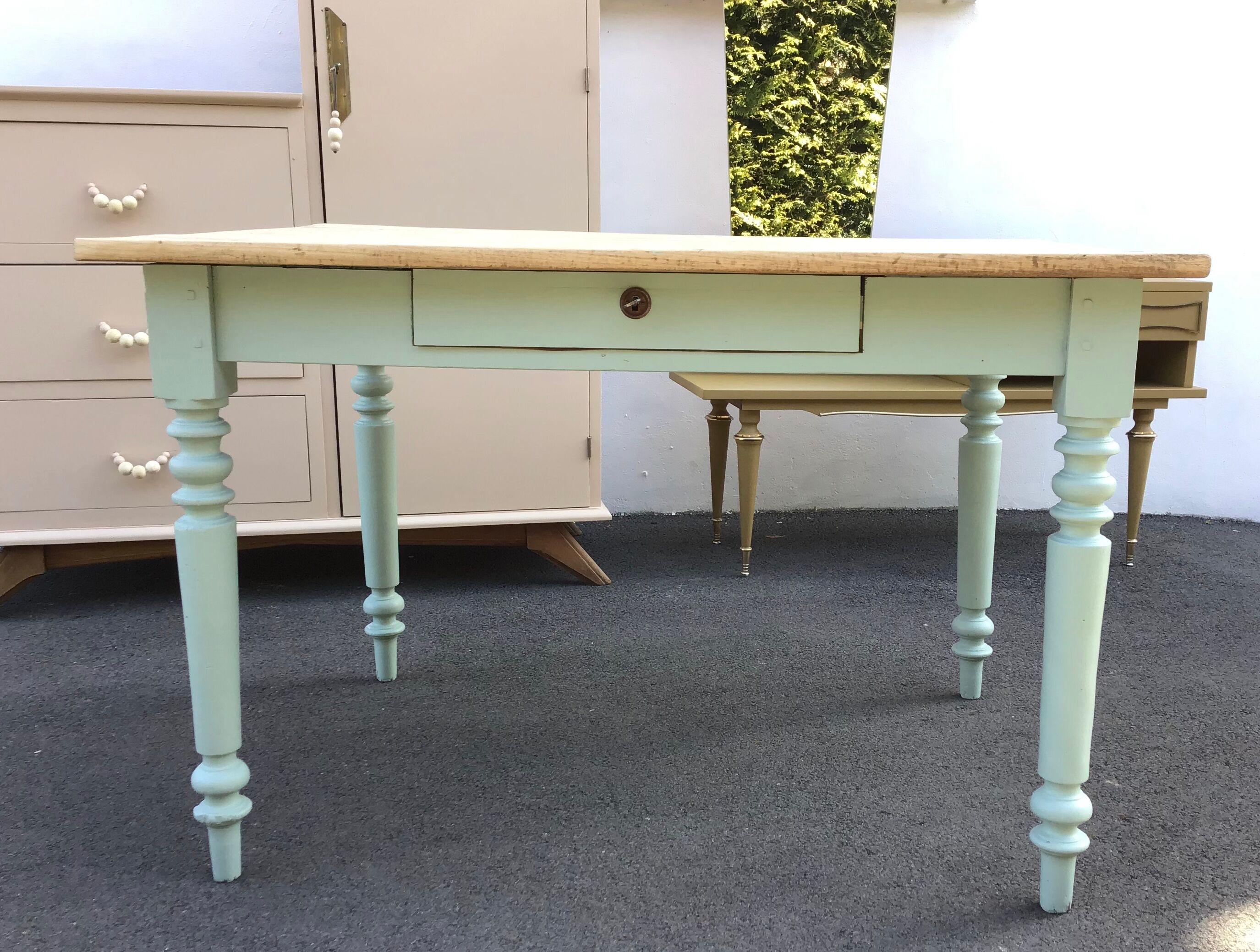Dining table with painted legs