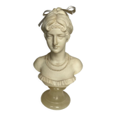 Bust of a woman in alabaster and onyx