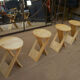 4 tabourets design pliants Adrian Reed, modèle Suzy