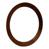 Scandinavian round teak mirror
