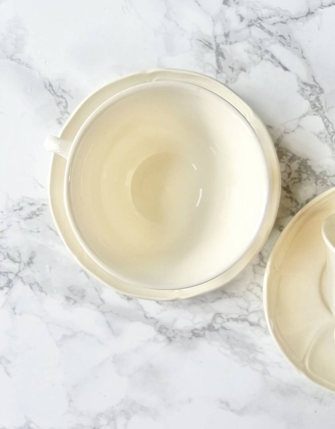 Pair of white porcelain teacups from Wedgwood