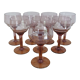 Lot 8 verres à vin en verre soufflé teinté