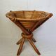 Basket on wooden and woven wicker legs 1950