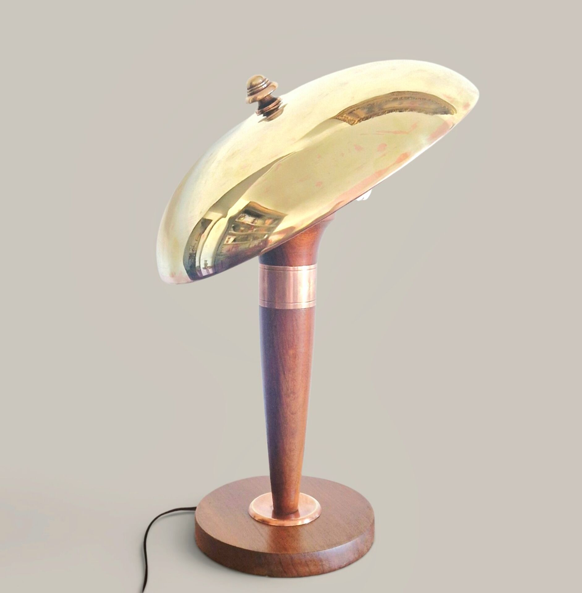 Lampe style Art Déco articulée - Bois et laiton - 1930
