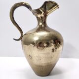 Vintage Embossed Copper and Brass Pitcher Vase by Egidio Casagrande, Italy