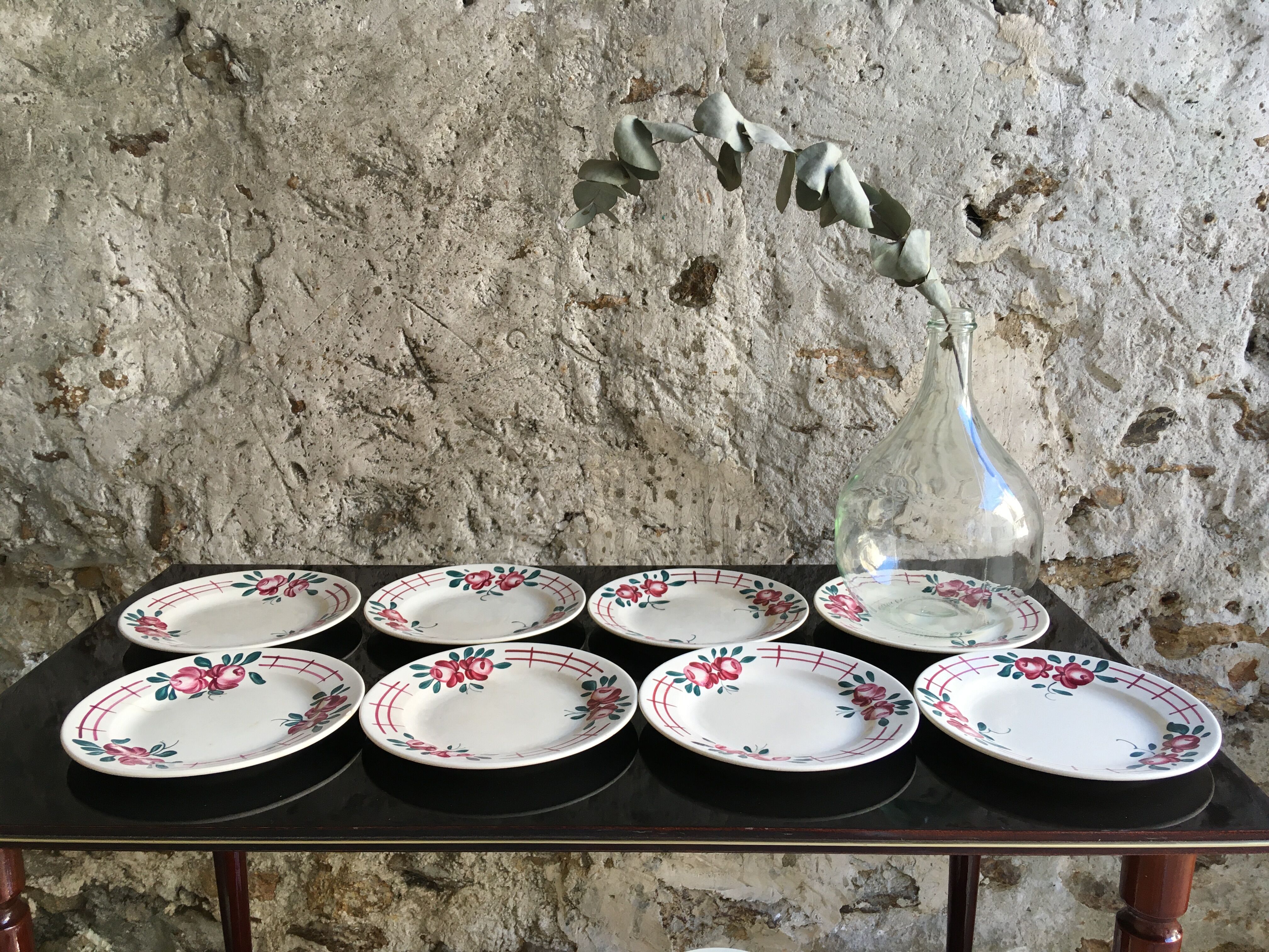 Digoin Sarreguemines plate plates in earthenware service Beauséjour