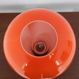 Red allglass table lamp designed  by Štefan Tabery,1960