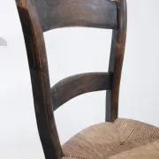 Set of 2 rustic French chairs with rush seats