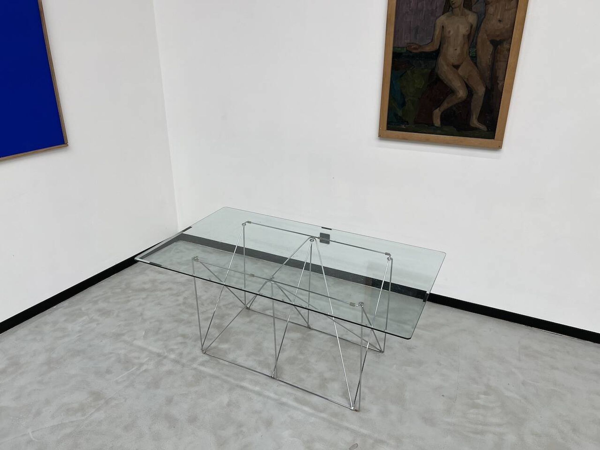 Dining table with folding base by Max Sauze Studio, France, 1970s