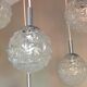 Suspension cascade with five globes and chrome metal / vintag years 60-70