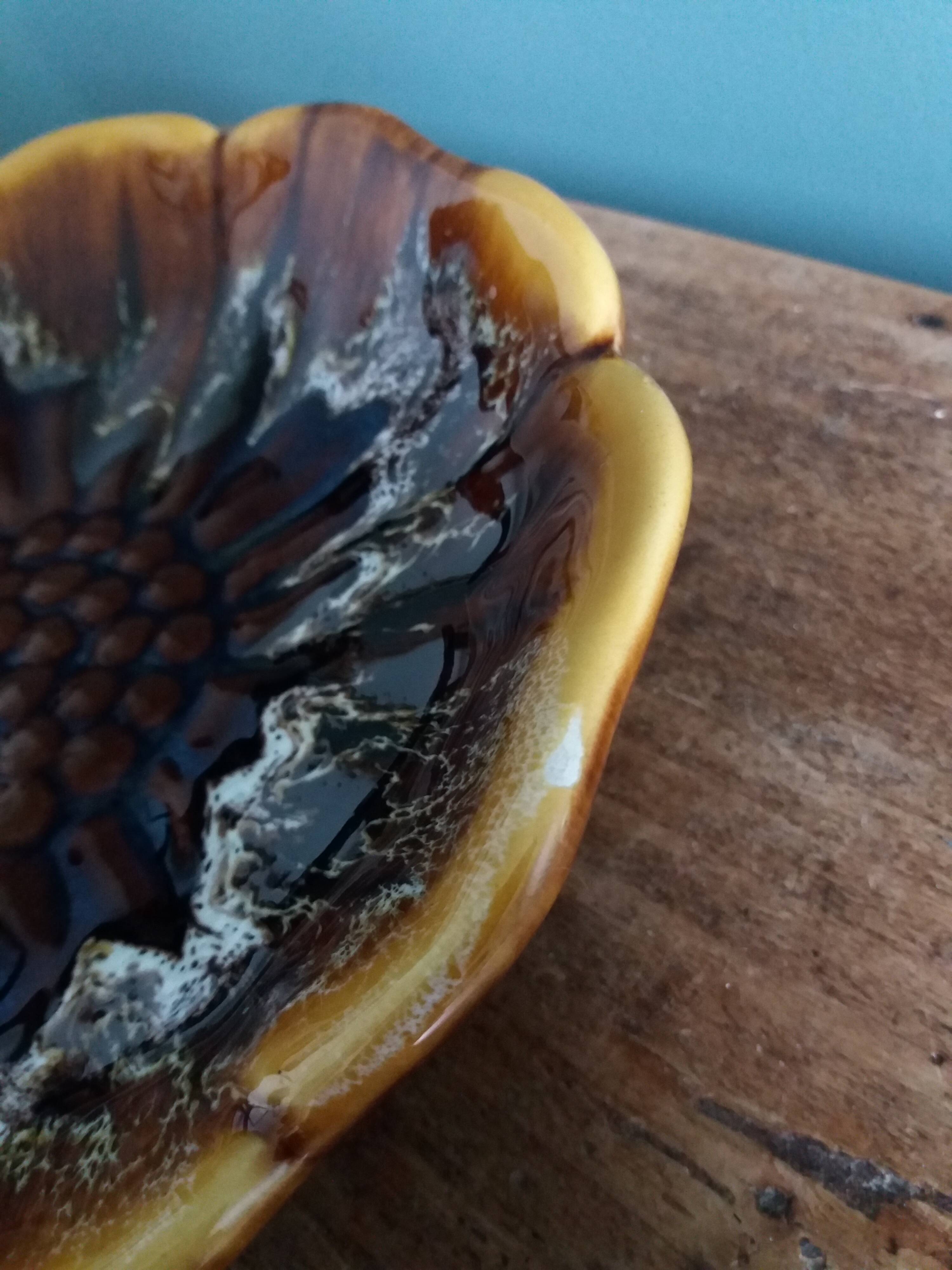 Vallauris presentation dish in flamed ceramic