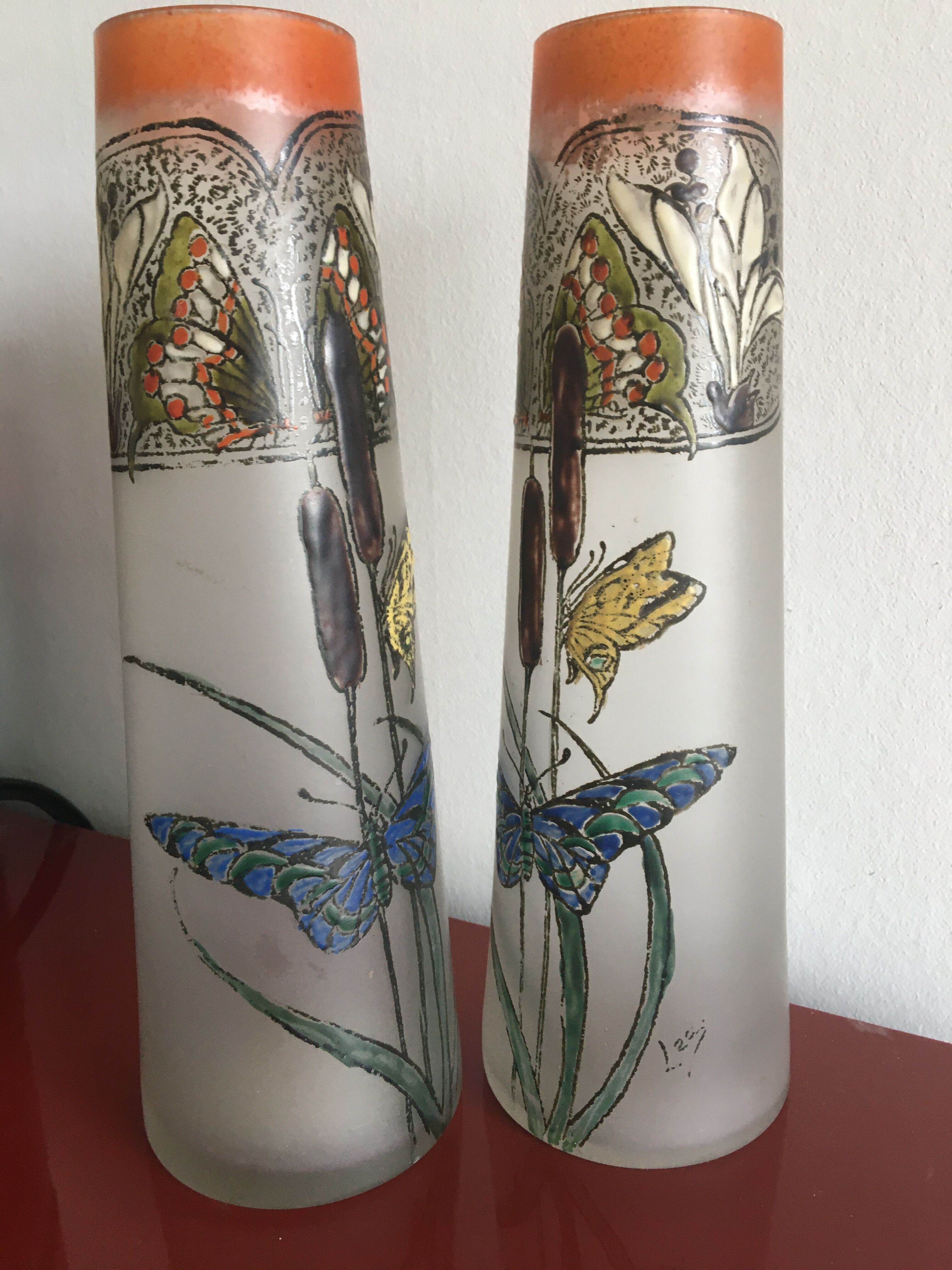 Pair of Legras vases
