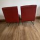 Paire de fauteuils vintage rouge bordeaux