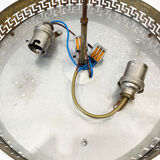 Ceiling lamp in glass and brass