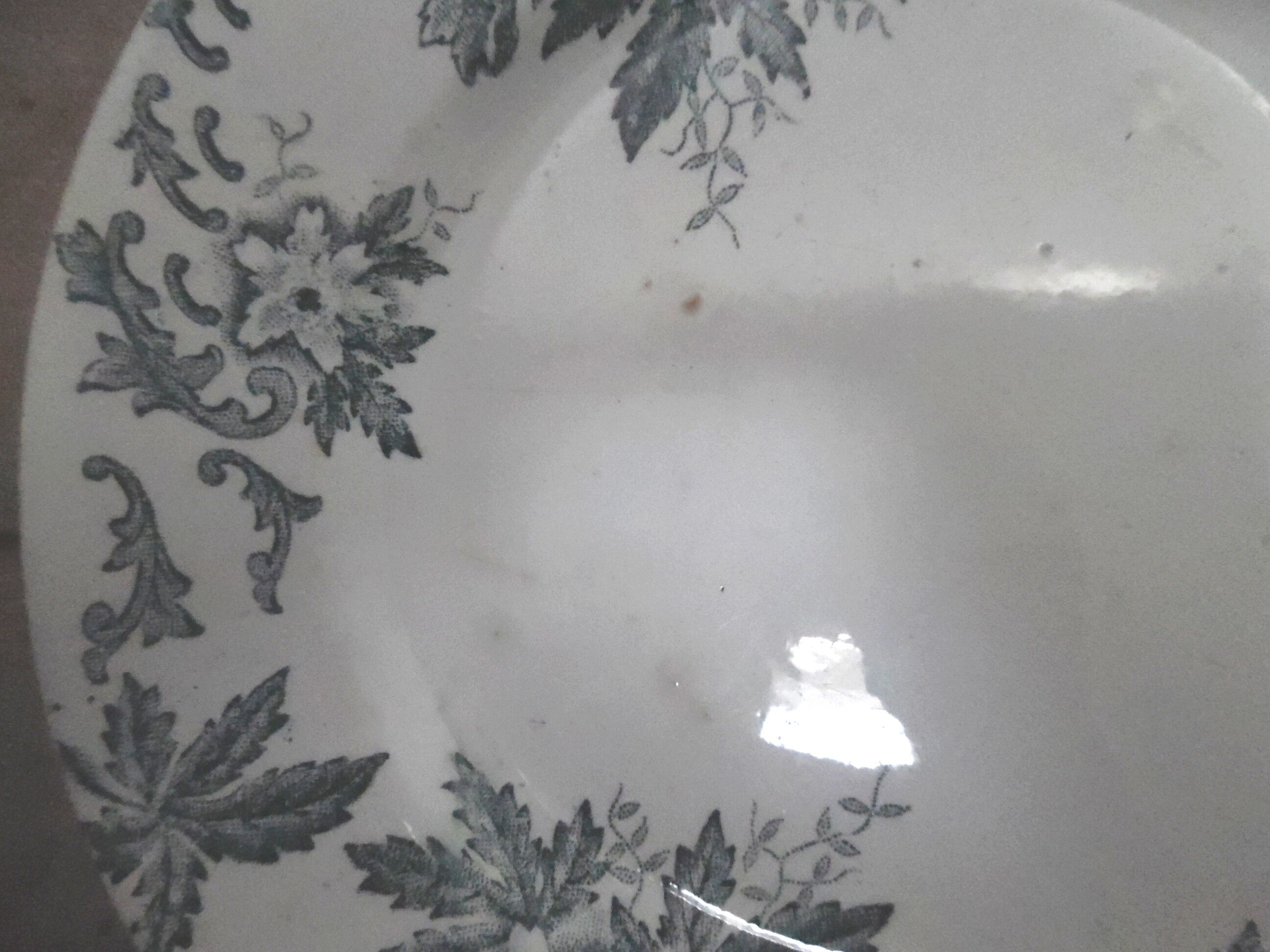 six plates mismatched earthenware