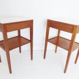 Vintage Pair of Teak Bedside Side Tables By Remploy