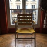 Vintage foldable wooden armchair