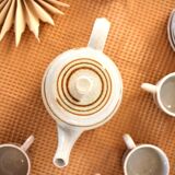 Service à café  en grès Sarreguemines - années 70
