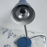 Vintage blue desk lamp, 1970s, flexible chrome metal