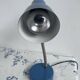Vintage blue desk lamp, 1970s, flexible chrome metal