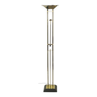 Lampadaire vintage Deknudt Willy Rizzo chromé à faisceau bas Hollywood Regency