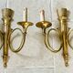 Pair of gilded bronze wall lamps