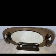 Lupi luxor oval mirror in smoked glass, 1960.70