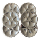 Set of 6 vintage silver plated oyster plates, classic style