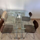 Large liftable/modular coffee table "Up & Down" vintage – Italian design glass & chrome