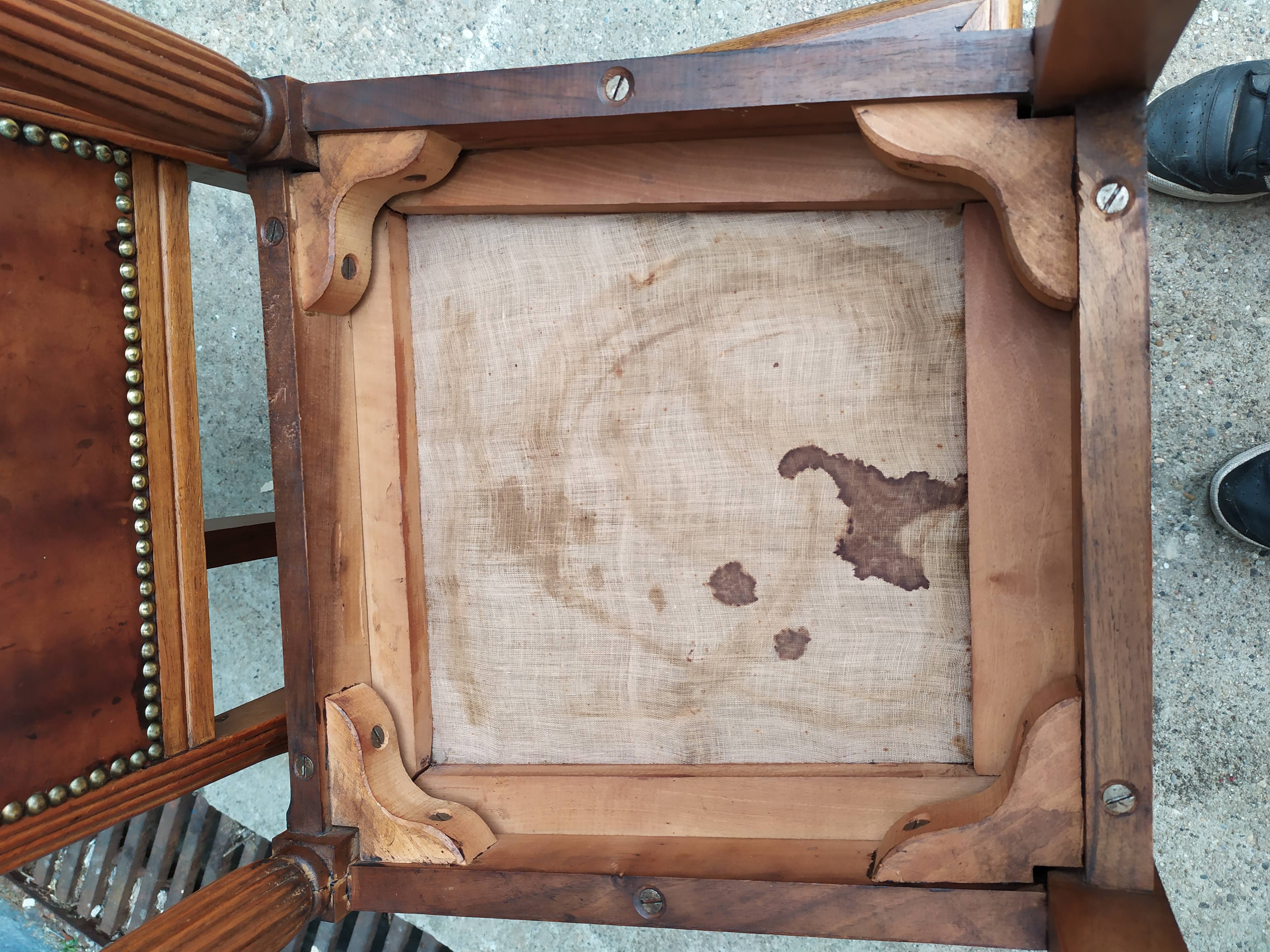 Series of 4 leather art deco chairs 1925
