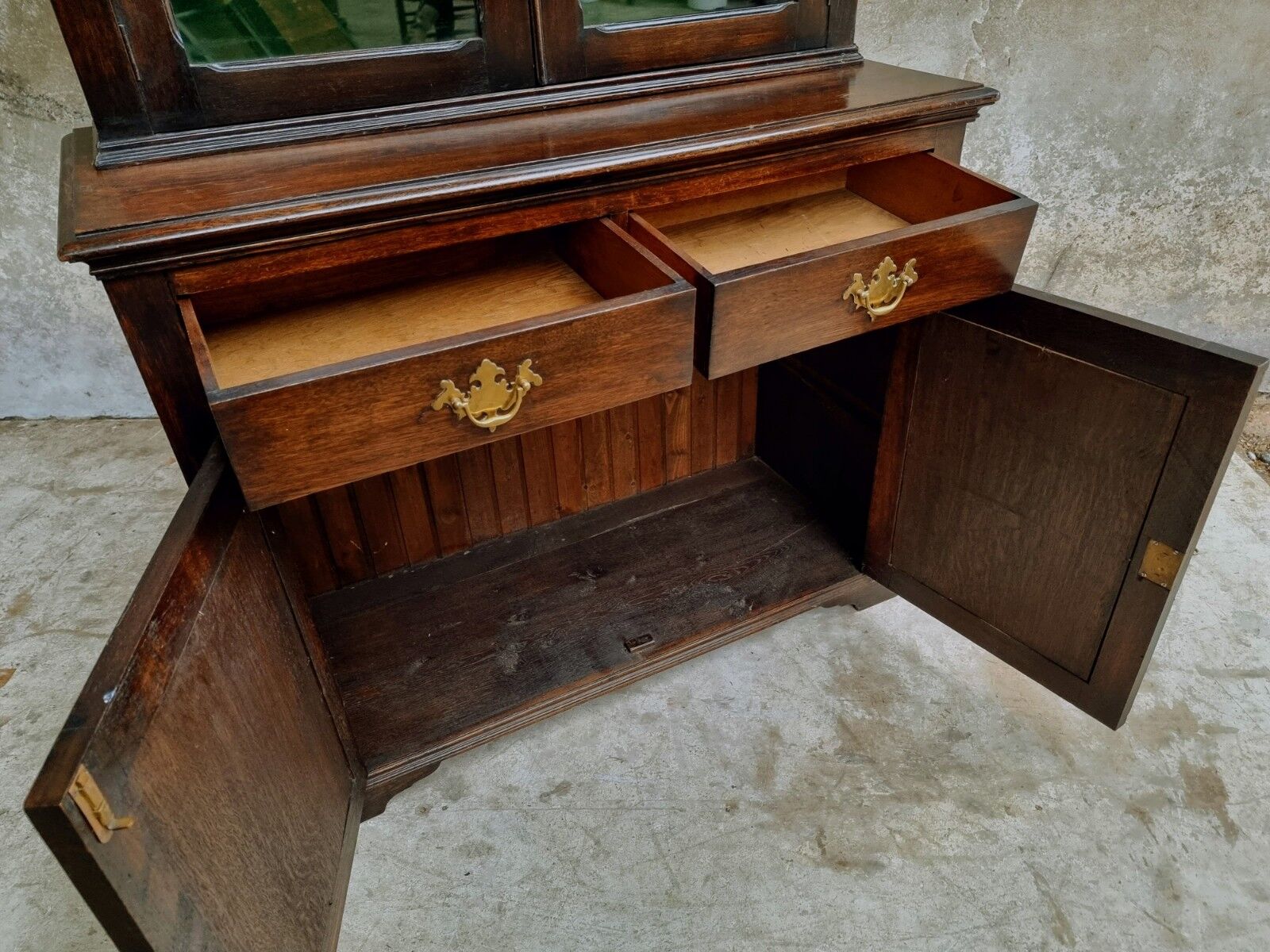 Antique china cabinet oak display cabinet English kitchen cabinet