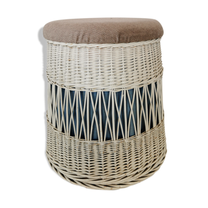 Pouf, tabouret et coffre en rotin