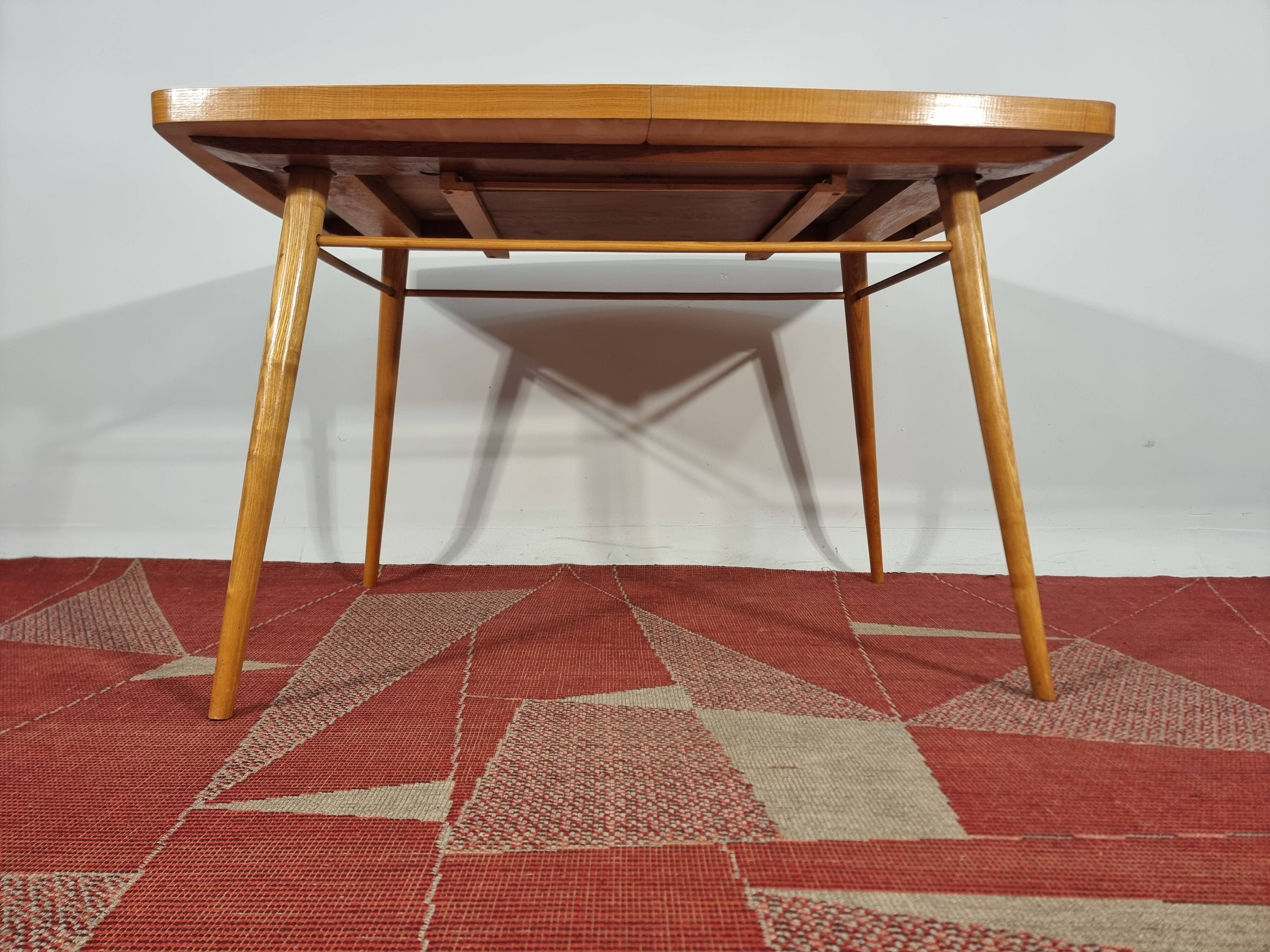 Dining Table and Chairs, 1960s, Set of 5