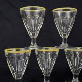 Set of 9 wine glasses cooked bistro counter 1950s