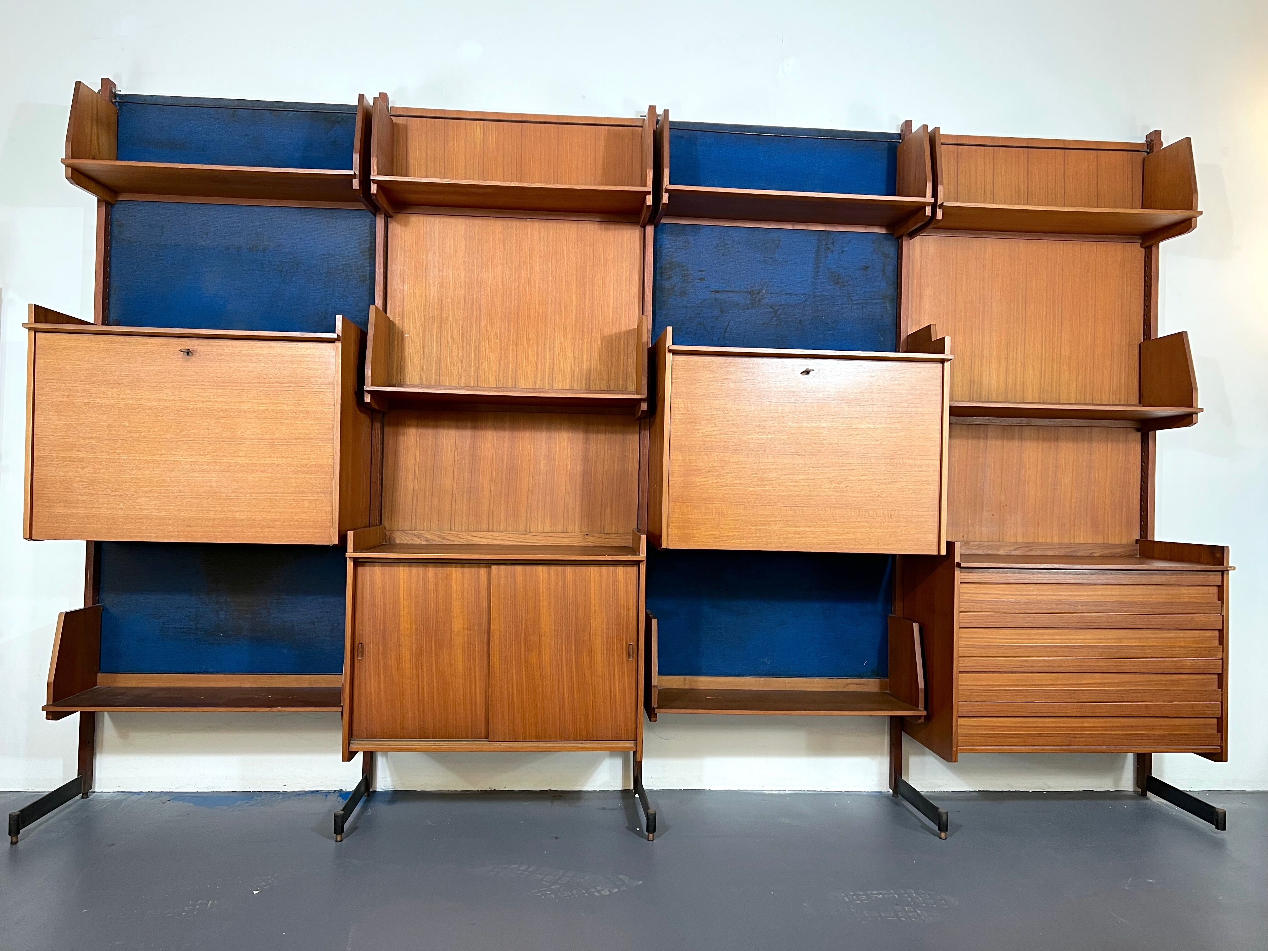 Mid-Century Modern modular wood bookcase from 50s