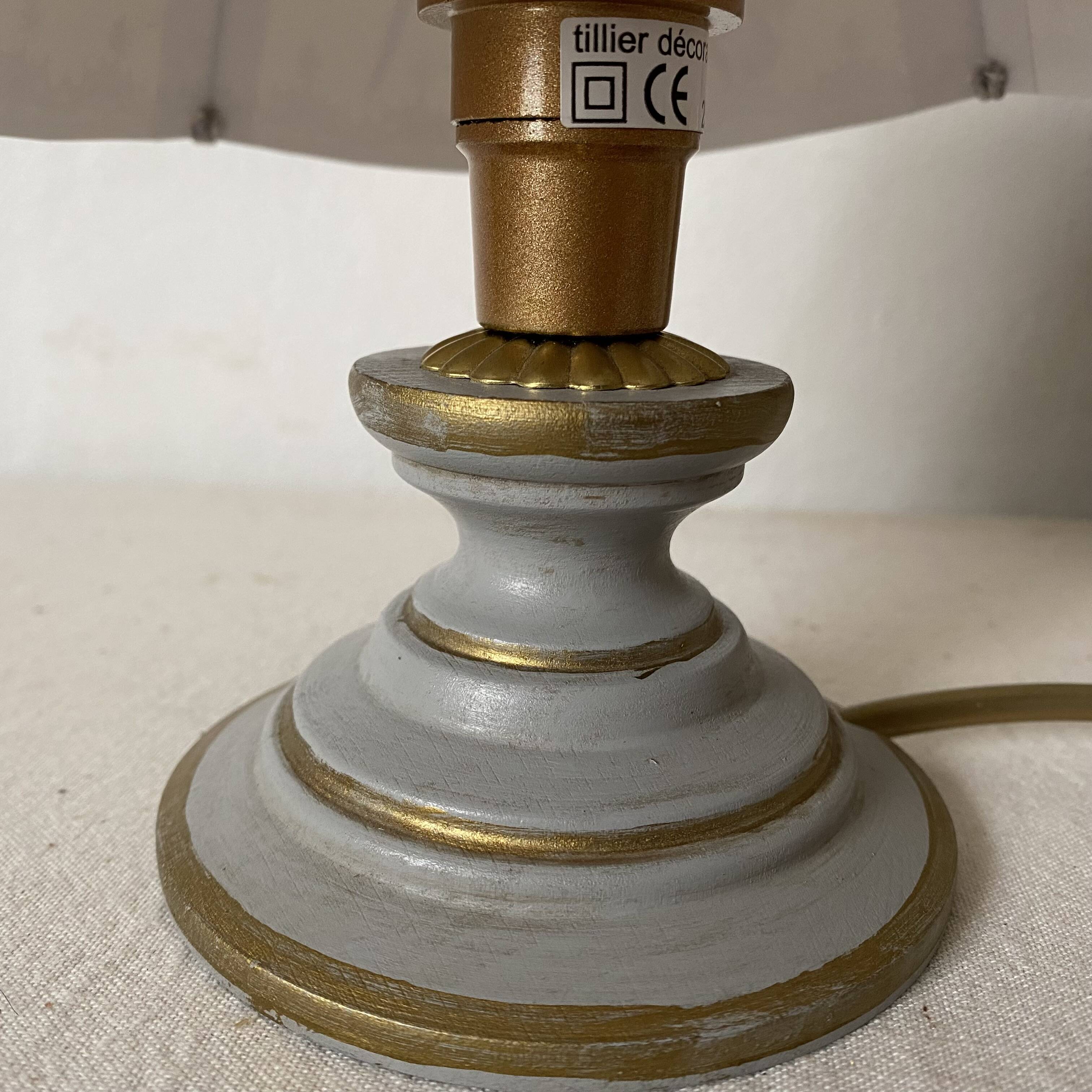 Vintage lamp, Tillier parakeets and sparrows lampshade