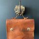 Wall hook in hand-carved wood and iron, antique, India, 1920