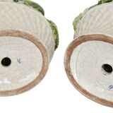 Pair of important majolica ceramic centrepieces from Italy.