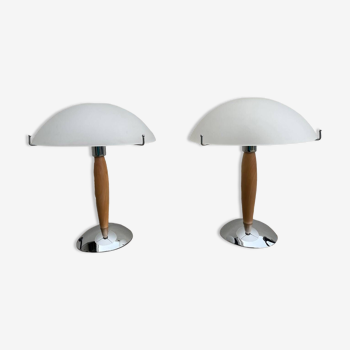 Pair of vintage mushroom lamps