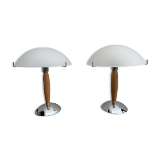 Paire de lampes champignon vintage