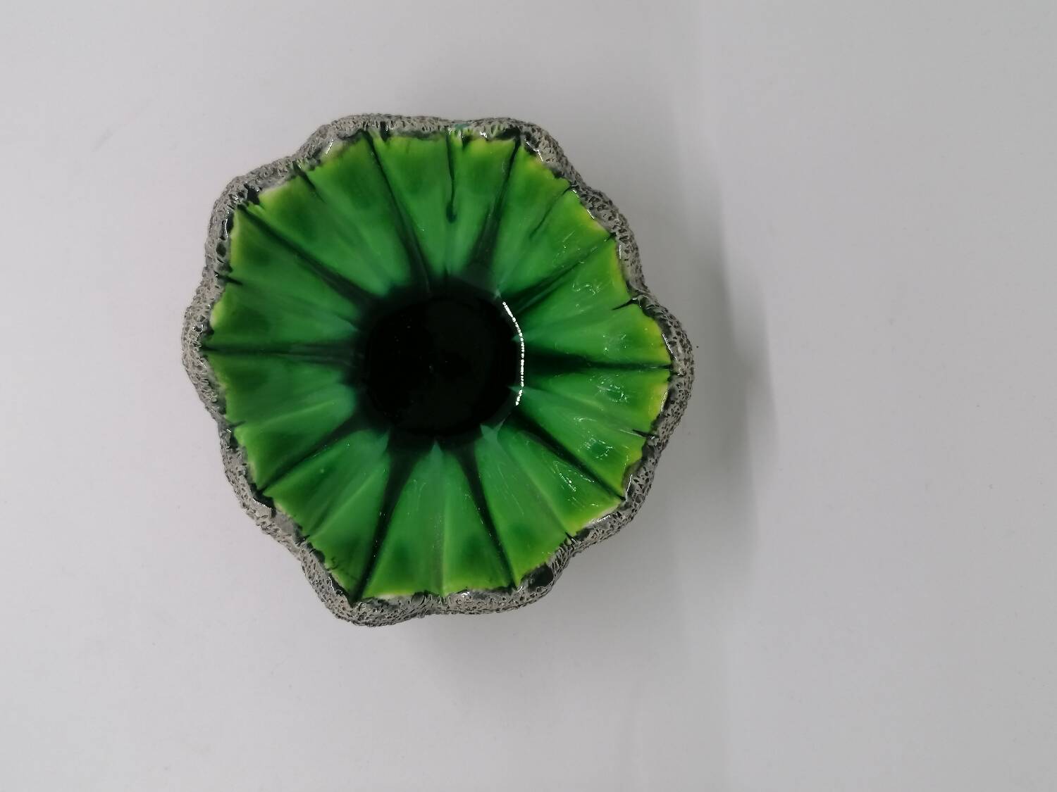 Green enamelled lava stone catchall – Italy 1970s