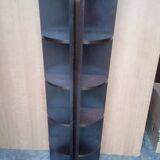 Pair of mahogany art deco style column corner cabinets