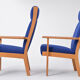 Set of Two Danish Mid-Century Modern GE 181 a Chairs by Hans Wegner for GETAMA