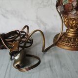 Table lamp gilded wood and stones