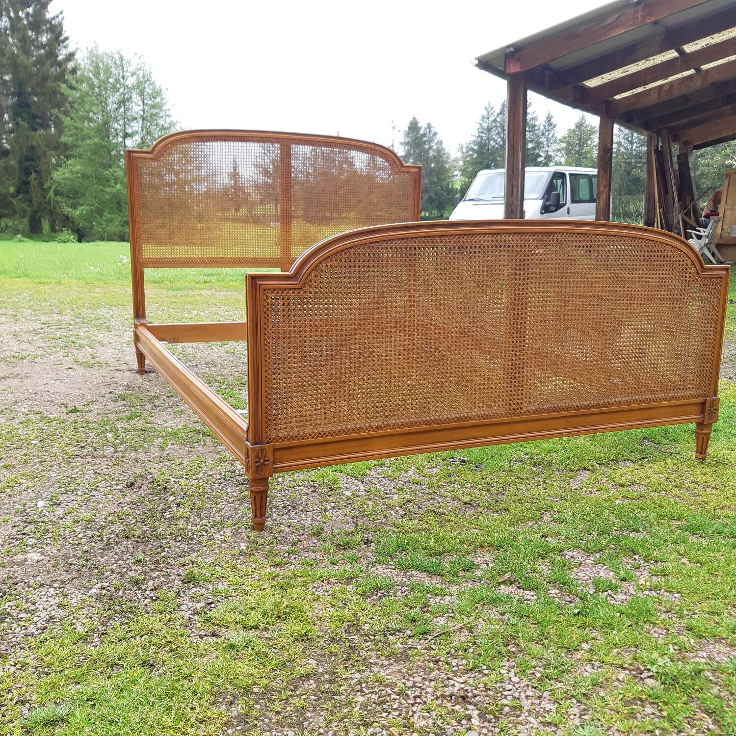 Louis XVI style cane bed