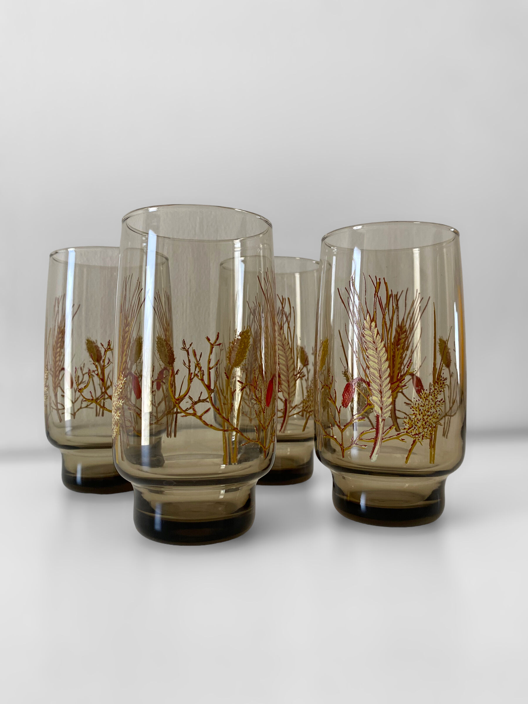 4 glasses smoked luminarc tivoli