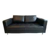 Ligne Roset black leather sofa