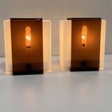 Set of 8 space age plexiglass wall lights - space age wall light 1960