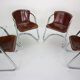 Set of 4 leather dining chairs for Cidue, 1970s, Italy